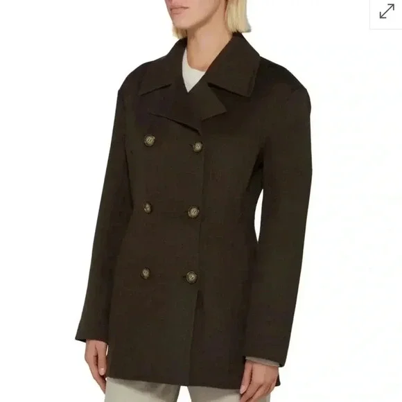 TOTEME NWT Structured Waist Jacket Chocolate Breasted Double Faced Wool 36 Brown